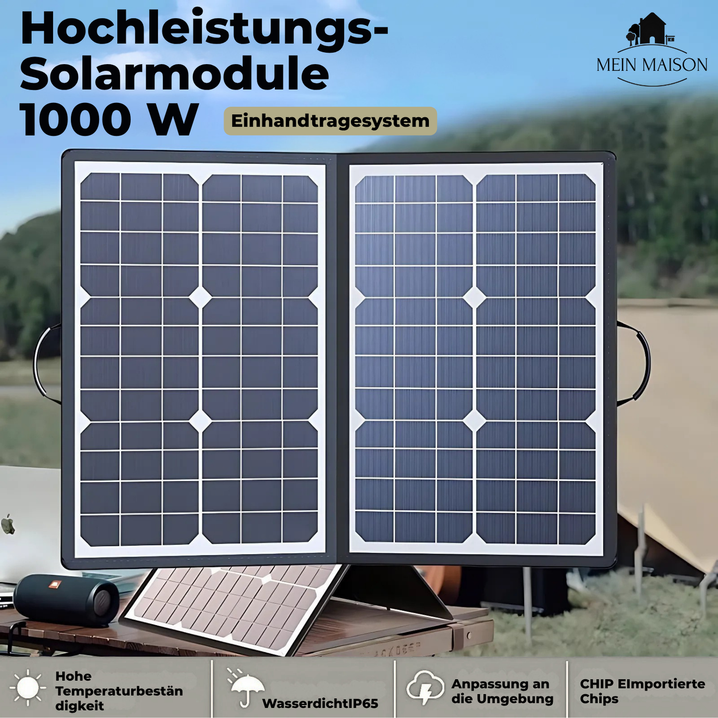 Portable 1000W Solar Power Kit with USB Charging