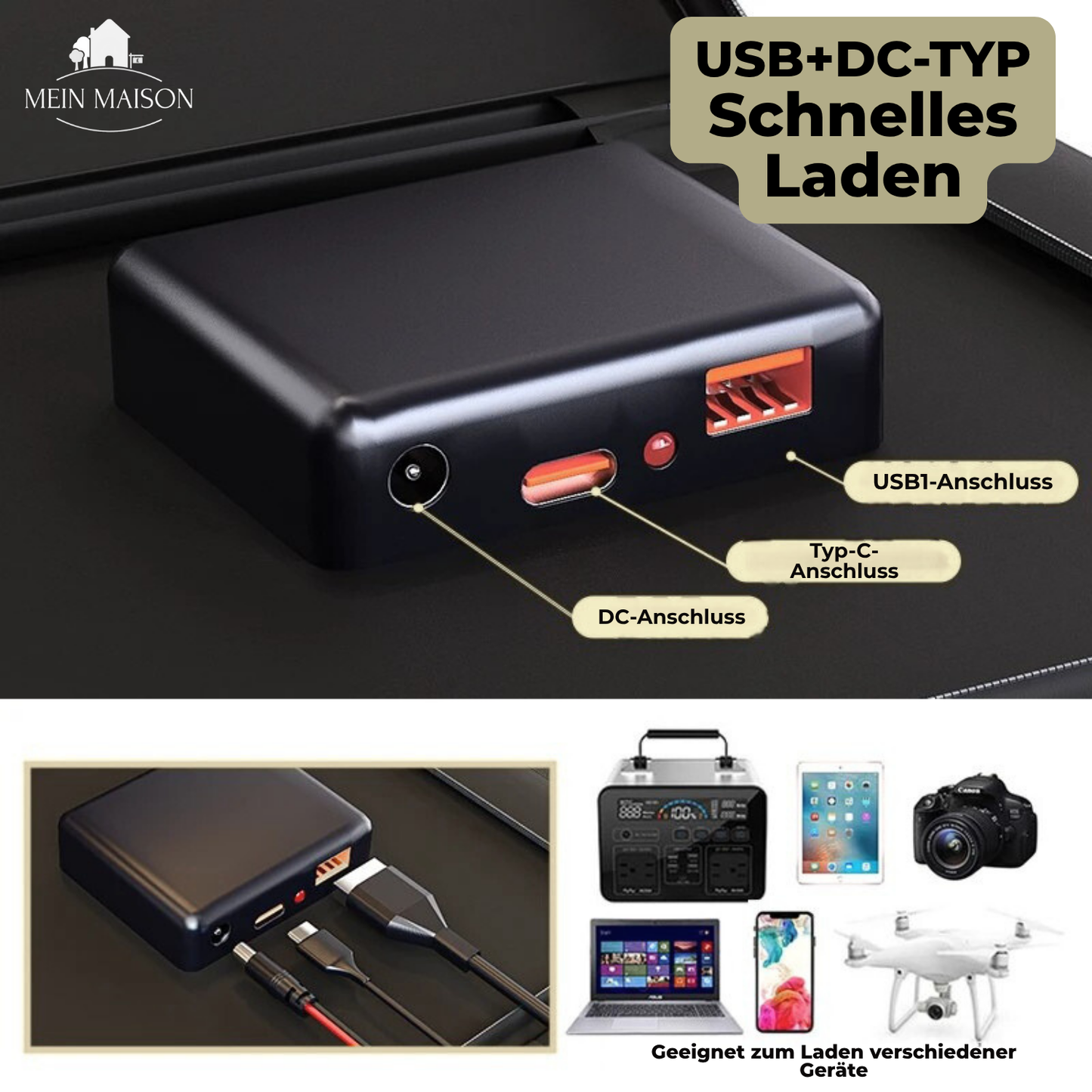Portable 1000W Solar Power Kit with USB Charging