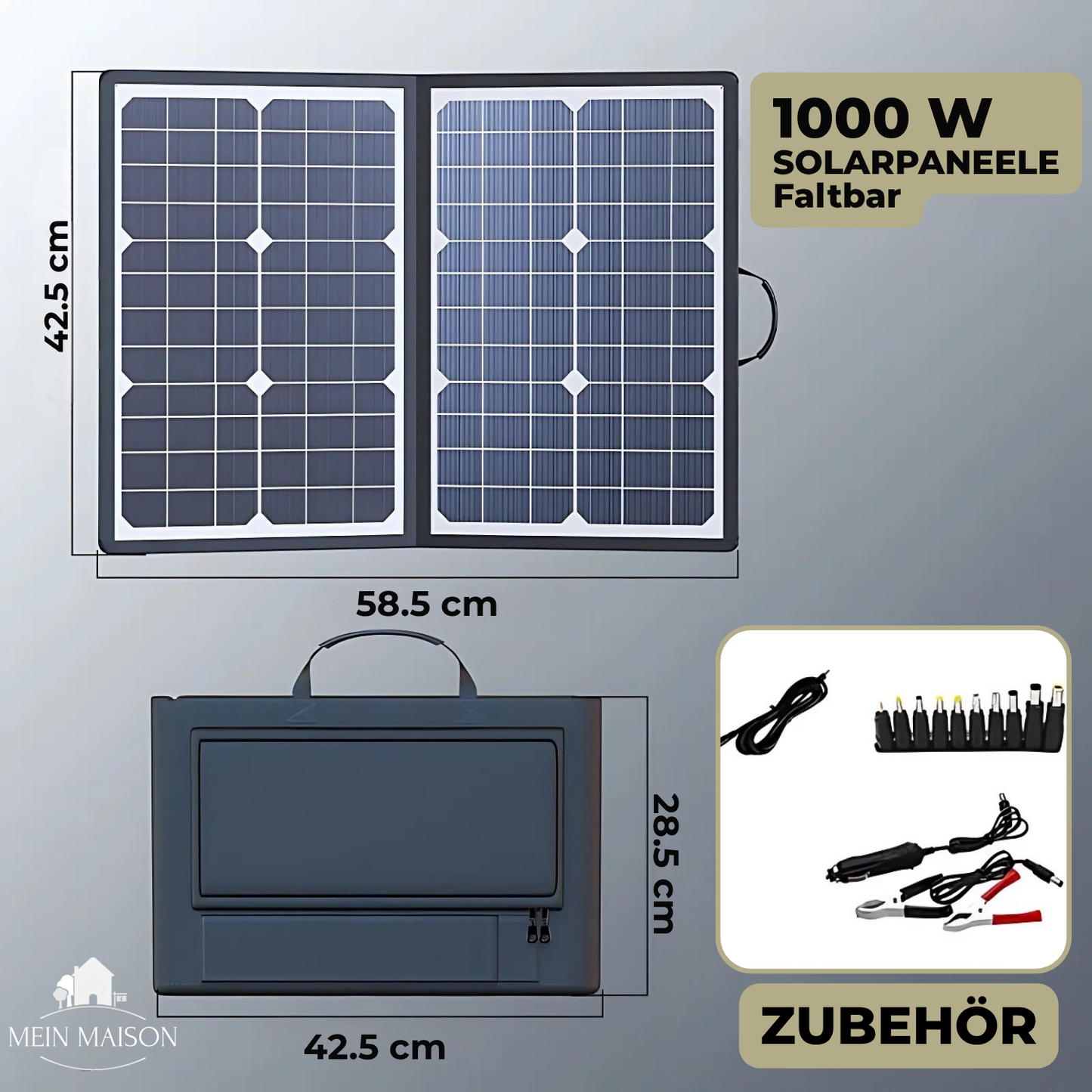 Portable 1000W Solar Power Kit with USB Charging