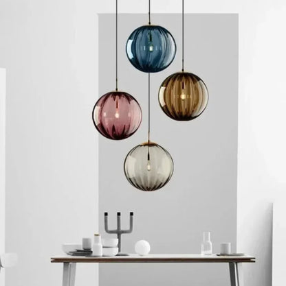 Stylish Glass Pendant Light with Built-in LEDs