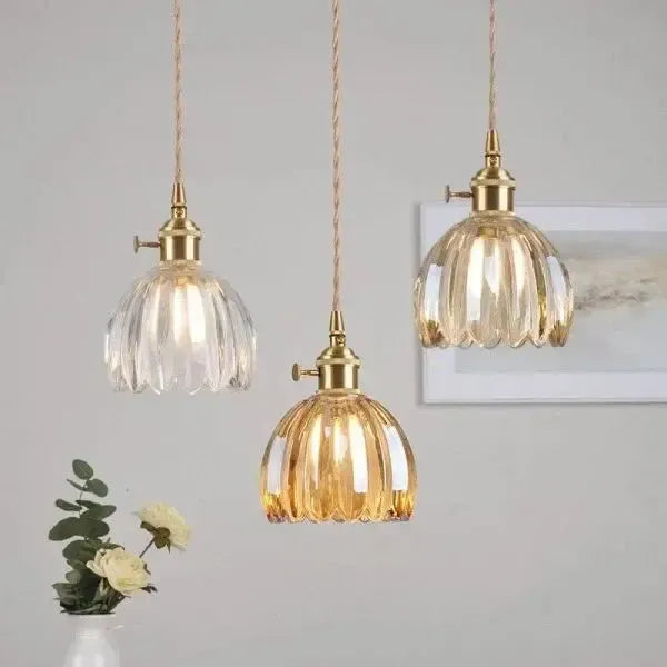 Beautiful Floral Glass Pendant Light