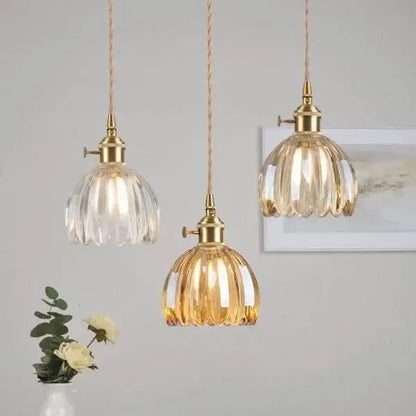 Beautiful Floral Glass Pendant Light