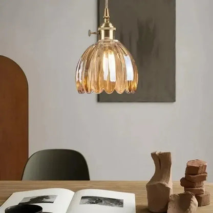 Beautiful Floral Glass Pendant Light