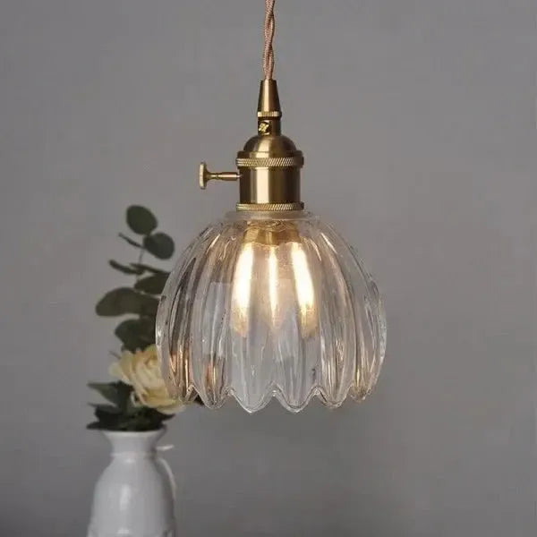 Beautiful Floral Glass Pendant Light