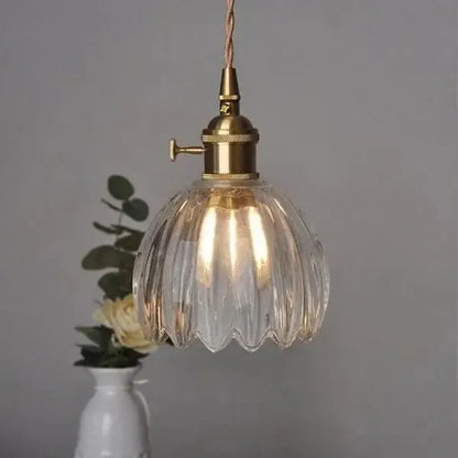 Beautiful Floral Glass Pendant Light