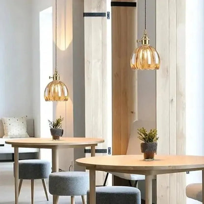 Beautiful Floral Glass Pendant Light