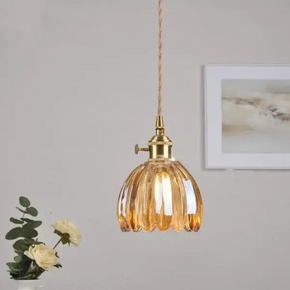 Beautiful Floral Glass Pendant Light