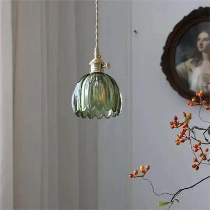 Beautiful Floral Glass Pendant Light