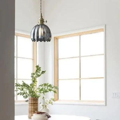 Beautiful Floral Glass Pendant Light