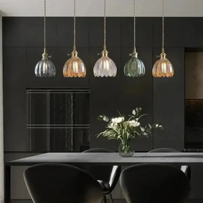Beautiful Floral Glass Pendant Light