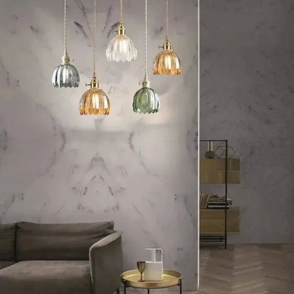 Beautiful Floral Glass Pendant Light