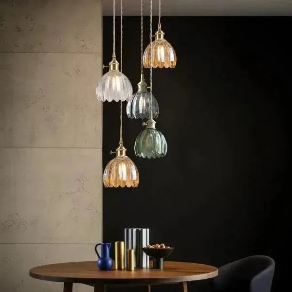 Beautiful Floral Glass Pendant Light