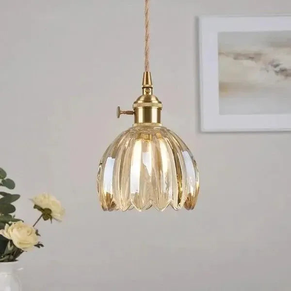 Beautiful Floral Glass Pendant Light