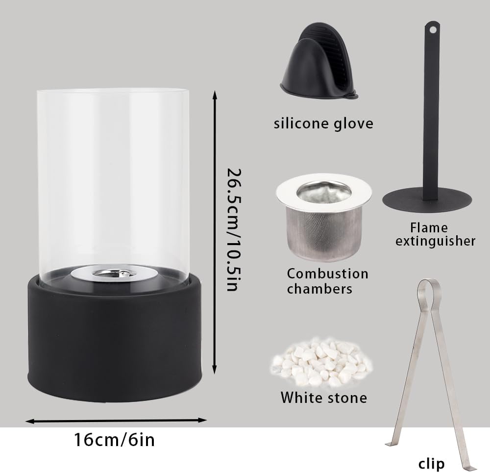 Clean Burning Glass Tabletop Bioethanol Fireplace