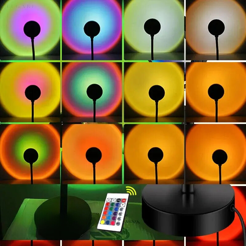 Warm Color LED Projector with Sunset Effect Remote