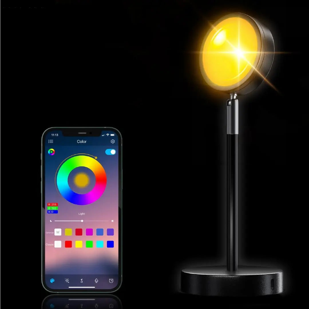 Warm Color LED Projector with Sunset Effect Remote