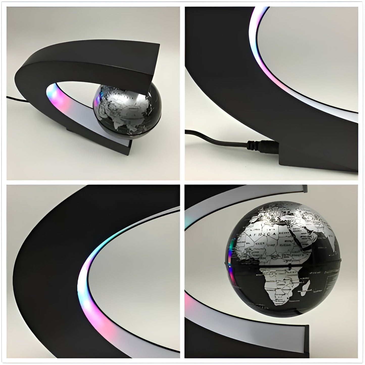 Colorful Glow Globe with LED Light and Interactive Map