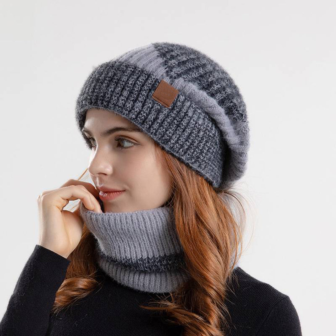Warm Beanie and Scarf Set for Winter