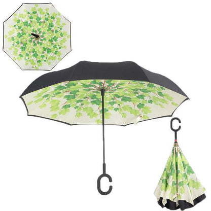Windproof Reversible Handsfree Compact Umbrella