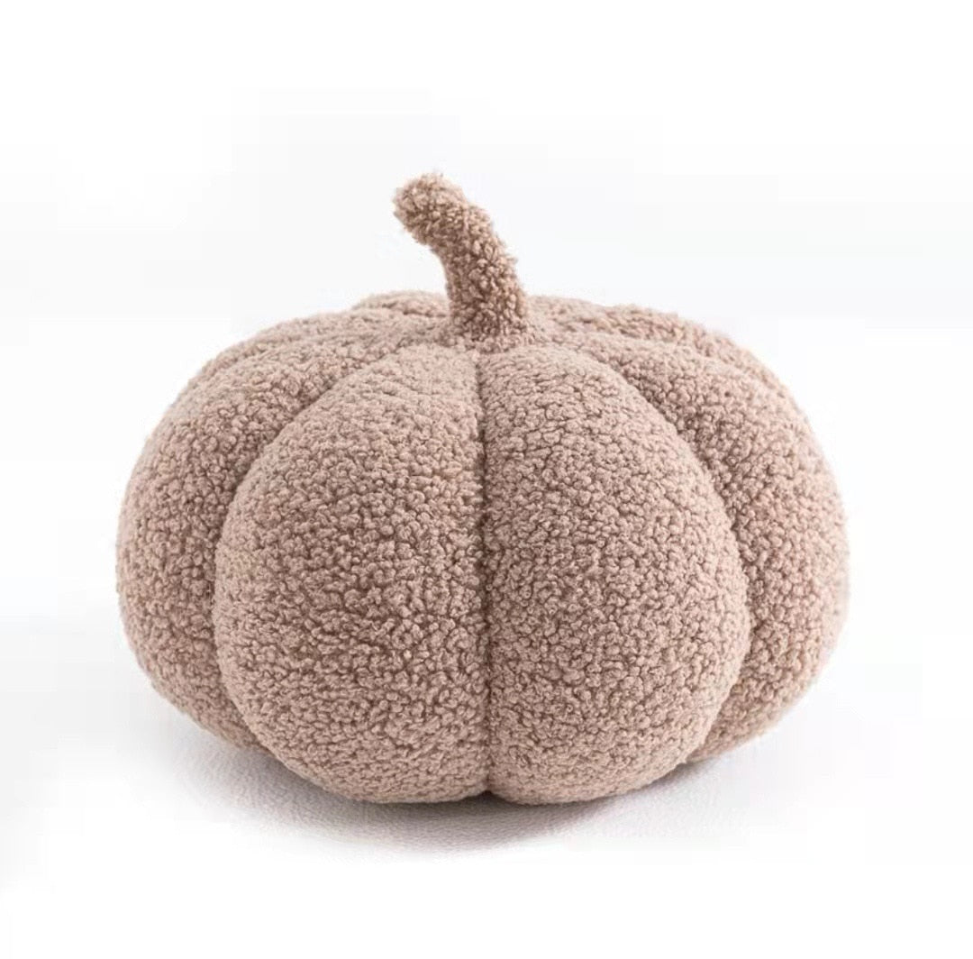 Plush Fall Pumpkin Throw Pillow