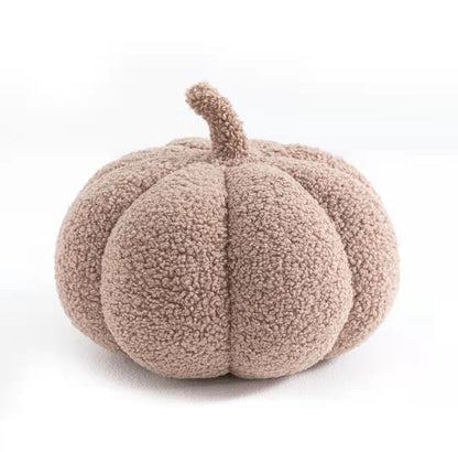Plush Fall Pumpkin Throw Pillow