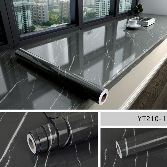 Stylish Marble Stick-On Bathroom Wallpaper