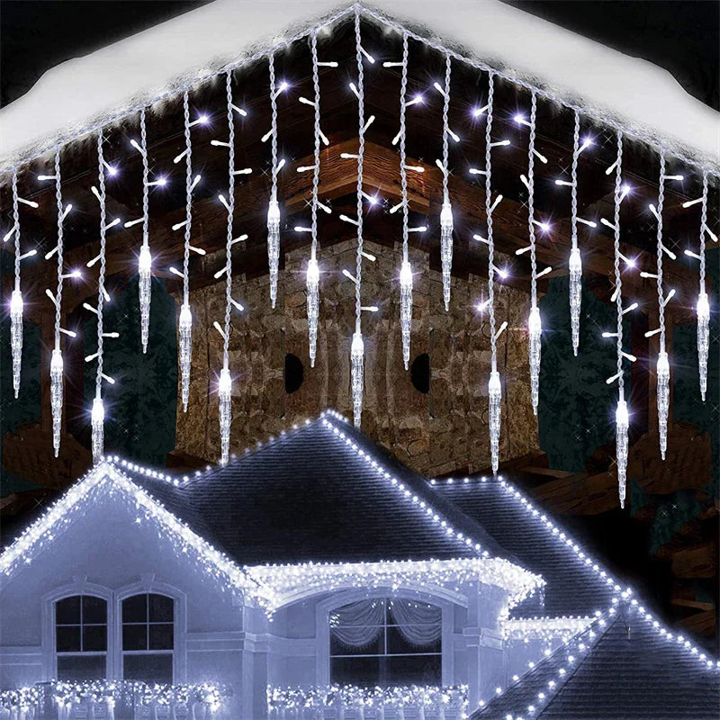 Warm White Outdoor LED String Lights Curtain