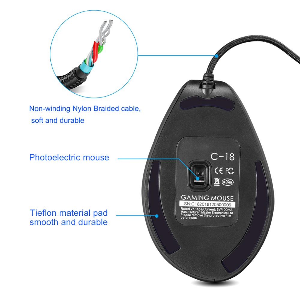 Customizable Comfortable RGB Gaming Mouse