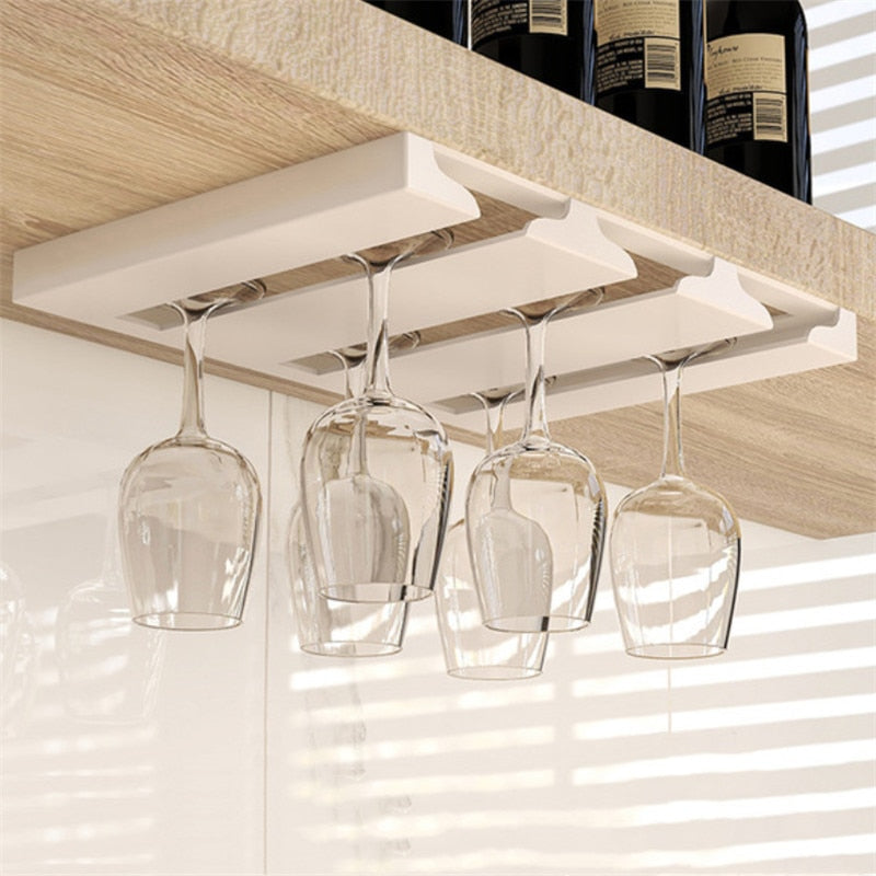 Space Saving Under Sink Glass Shelf Rack