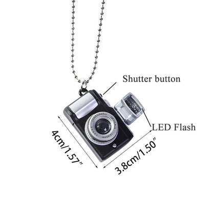Retro Camera Flashlight Pendant Necklace