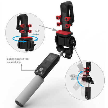 Compact Bluetooth Selfie Stick with 360 Rotation