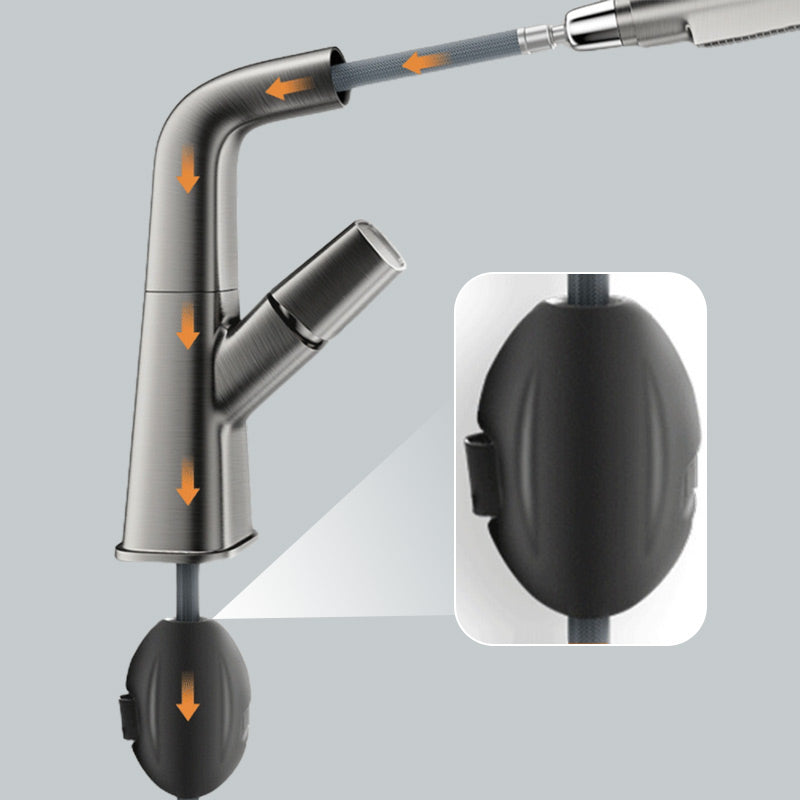 Chrome Kitchen Faucet With Pull Out Spray Nozzle