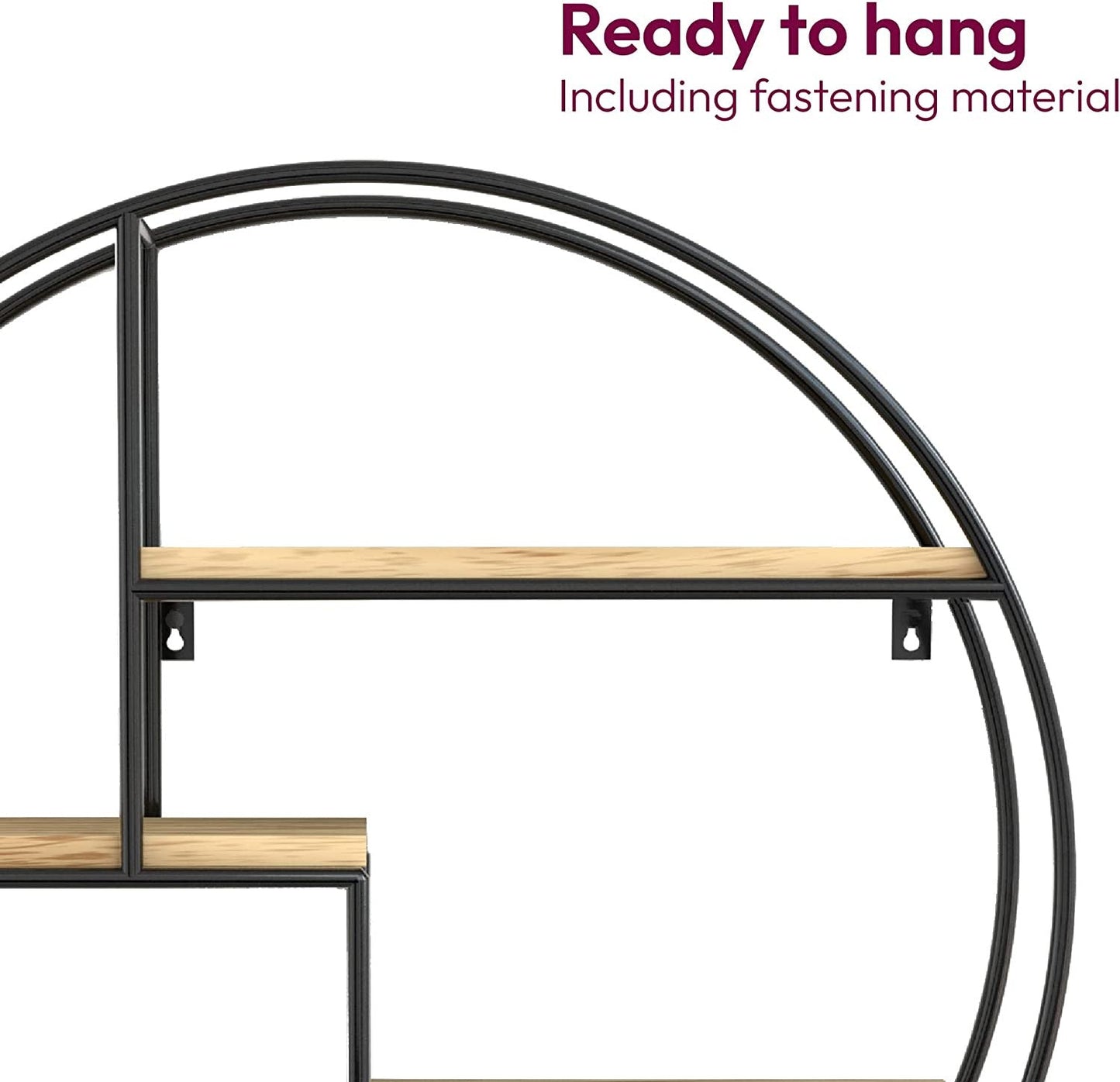Rustic Metal Circular Wall Shelf