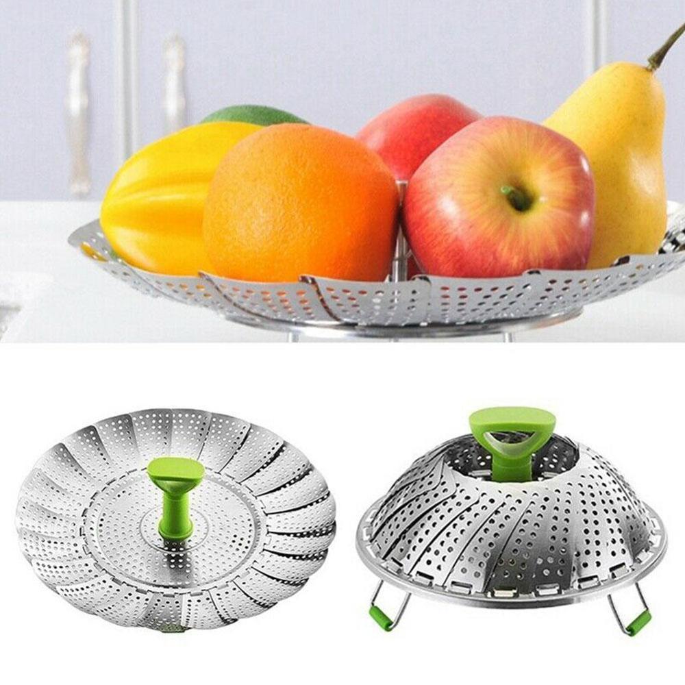 Premium Foldable Metal Veggie Steamer Basket