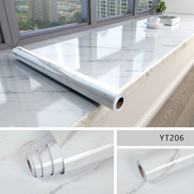 Stylish Marble Stick-On Bathroom Wallpaper