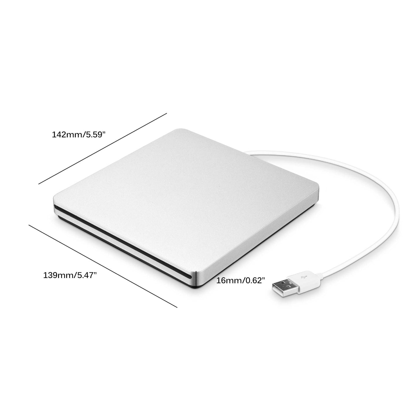 Compact USB DVD Burner for Laptops and Mac