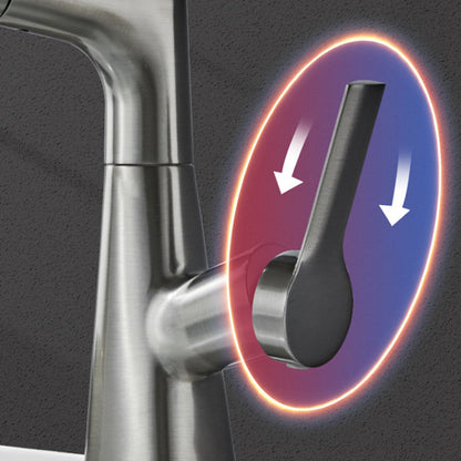Chrome Kitchen Faucet With Pull Out Spray Nozzle