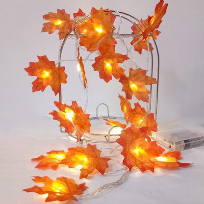 Colorful Fall Leaf String Lights