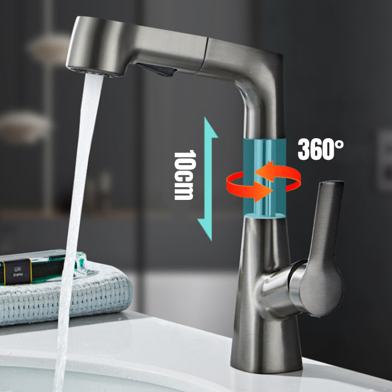 Chrome Kitchen Faucet With Pull Out Spray Nozzle