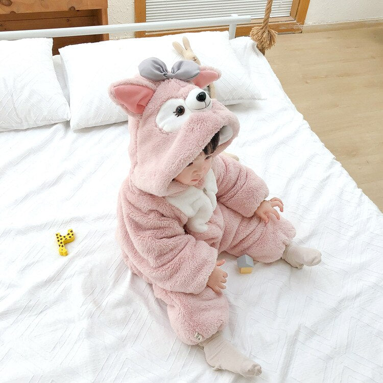 Adorable Plush Animal Onesie Costume for Babies