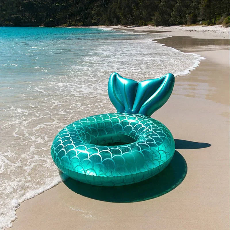 Colorful Mermaid Pool Float with Back Support