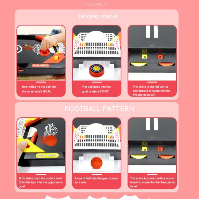 Compact Fun Air Hockey Table Set