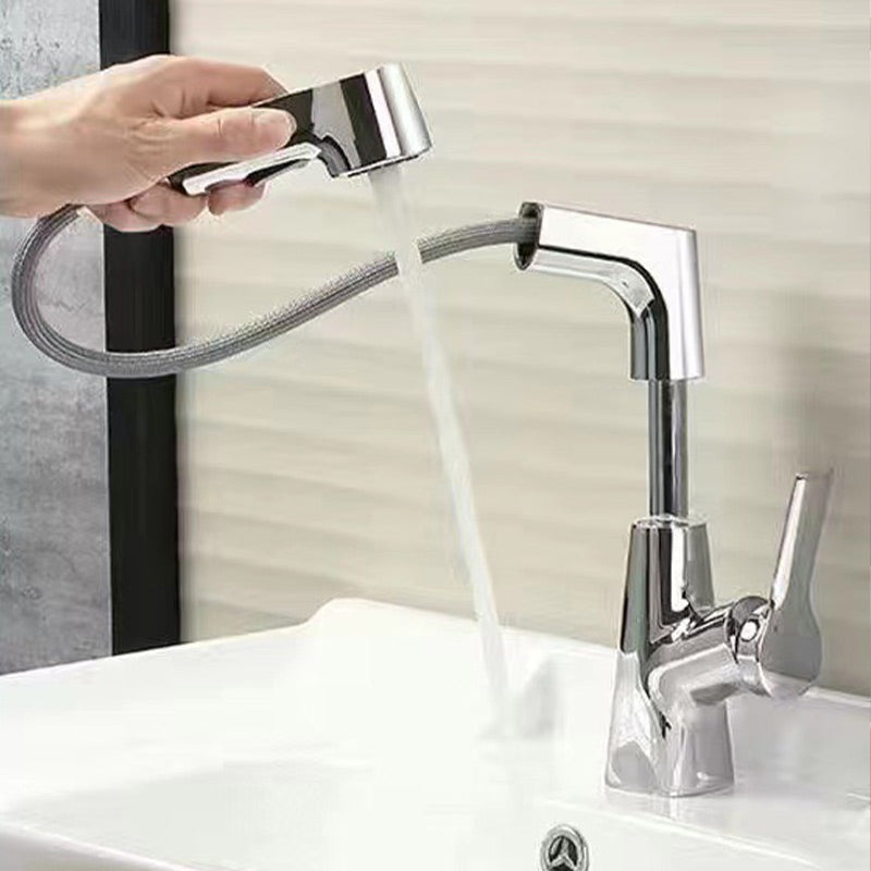 Chrome Kitchen Faucet With Pull Out Spray Nozzle