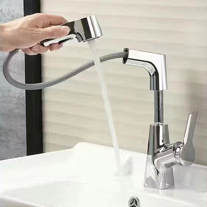 Chrome Kitchen Faucet With Pull Out Spray Nozzle