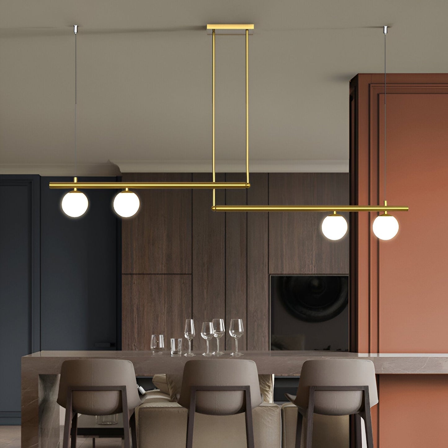 Modern Glass Linear Pendant Light
