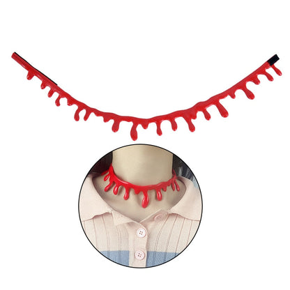 Spooky Blood Drop Gothic Pendant Necklace