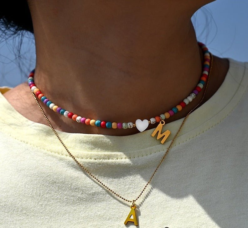 Timeless White Pearl Initial Necklace - Befez