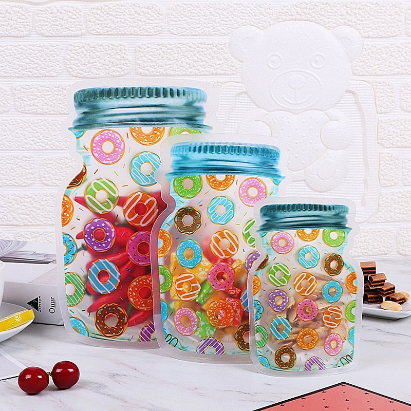 Clear Reusable Plastic Jar Storage Pouches