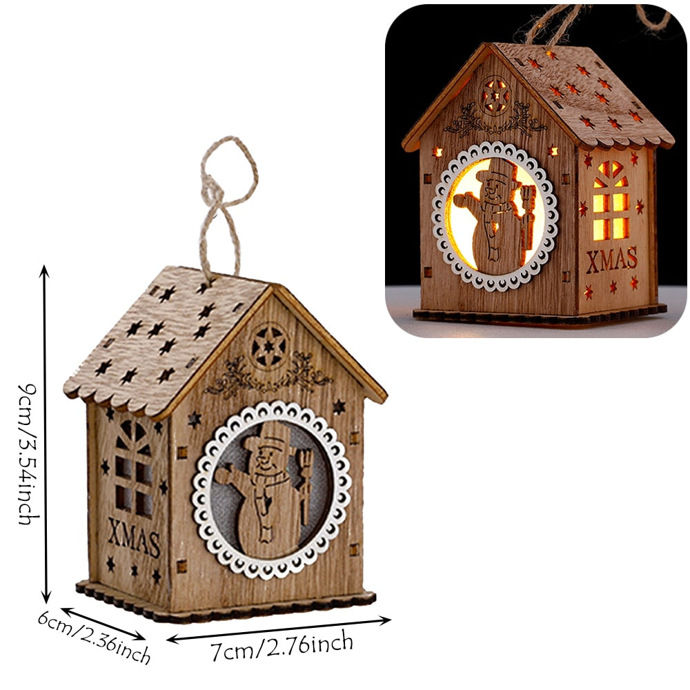 Rustic Wood Hanging Home Glow Lamp