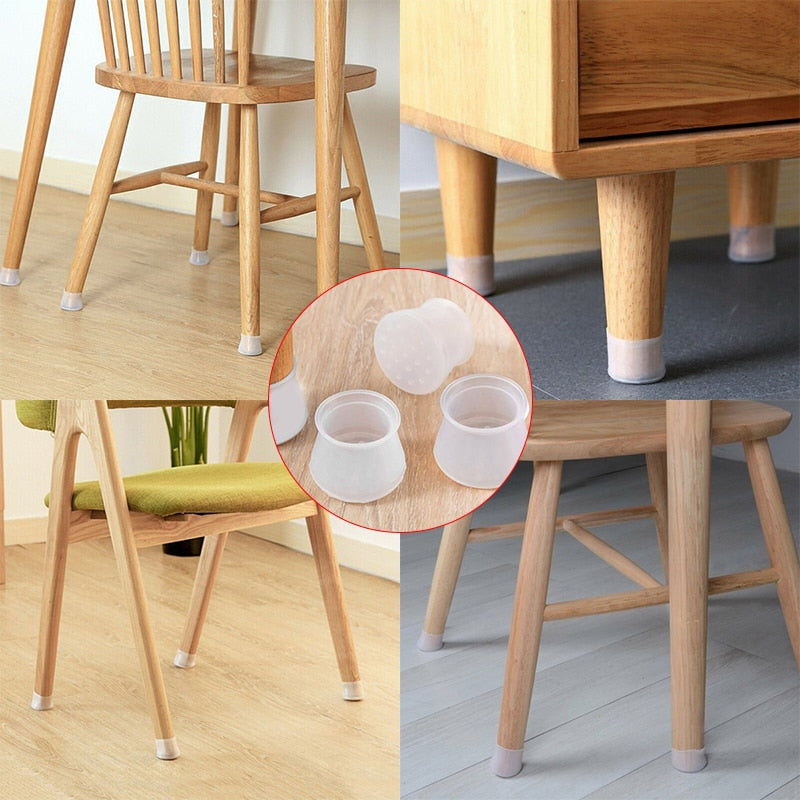 Non-Slip Soft Silicone Chair Leg Protectors Set